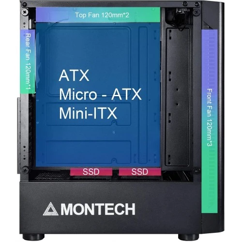 Montech X1 MESH Black ATX Mid Tower Gaming Case Price in Bangladesh-Four Star IT