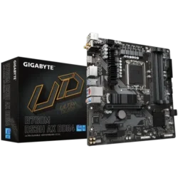 The GIGABYTE B760M DS3H AX DDR4 is an mATX motherboard that supports Intel Socket LGA 1700 and 13th and 12th Gen Intel Series Processors. This motherboard has an unrivaled Hybrid 6+2+1 Phases Digital VRM Solution. It also includes dual-channel DDR4 memory with four DIMM slots that support XMP memory modules. This motherboard provides next-generation storage solutions with two PCIe 4.0 x4 M.2 ports. M.2 Thermal Guard is provided to guarantee that M.2 SSD performance is optimal. In addition, the motherboard has an EZ-Latch PCIe 4.0x16 slot with a rapid-release design. It includes a 2.5GbE LAN and Wi-Fi 6E 802.11ax for fast networks. The motherboard's rear panel provides additional connectivity options, including USB-C 10Gb/s, DP, and HDMI. Smart Fan 6 has many temperature sensors as well as hybrid fan headers with FAN STOP. Finally, the Q-Flash Plus functionality enables BIOS upgrades without the need for the CPU, RAM, or graphics card to be installed.
