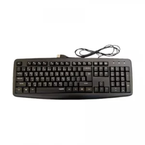 Rapoo NK2600 Spill- Resistant Wired Black Keyboard with Bangla