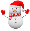 this is a image of illustration snowman with red gloves hat scarf isolated white background removebg preview