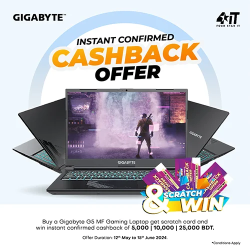 giganyte laptop instant cashbackk offer promo banner