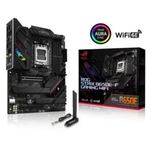 this is a image of Asus ROG STRIX B650E-F GAMING WIFI DDR5 AM5 ATX Motherboard